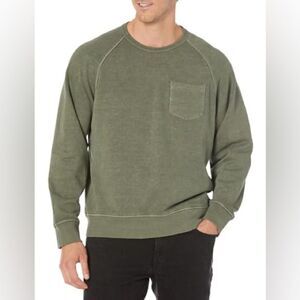 Outerknown Distressed Olive Sur Single Pocket Crewneck Sweatshirt Size Large